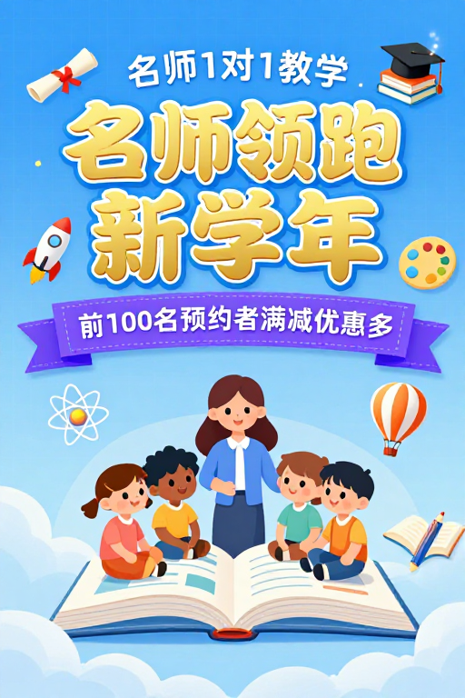 名师引领新学年:活力教育宣传海报