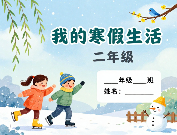 冬日童话：我的寒假生活水彩画