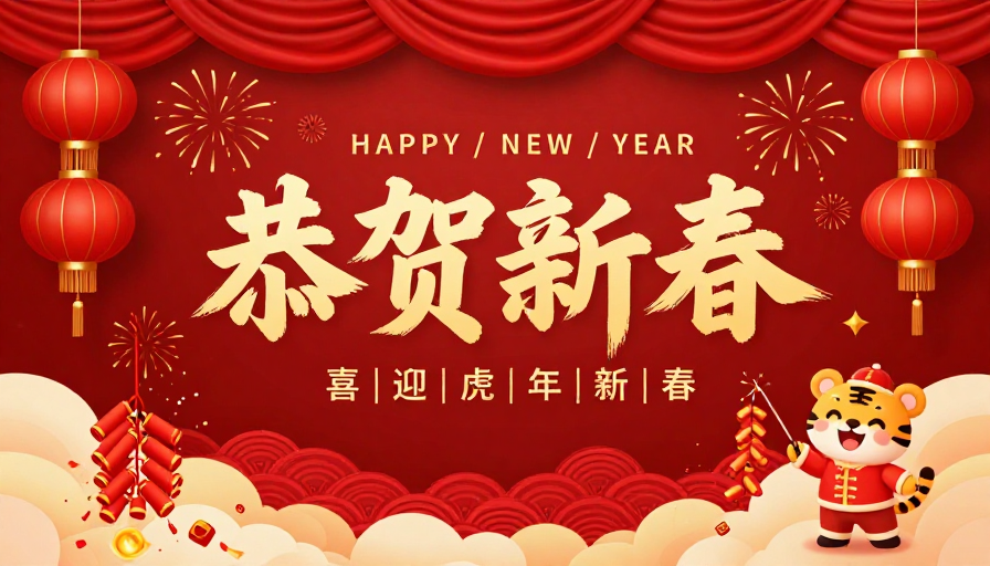 喜庆中国风虎年春节海报设计