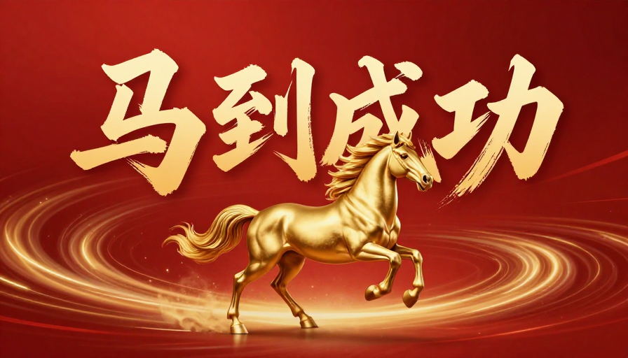 金红祥瑞·书法骏马：新春祝福海报