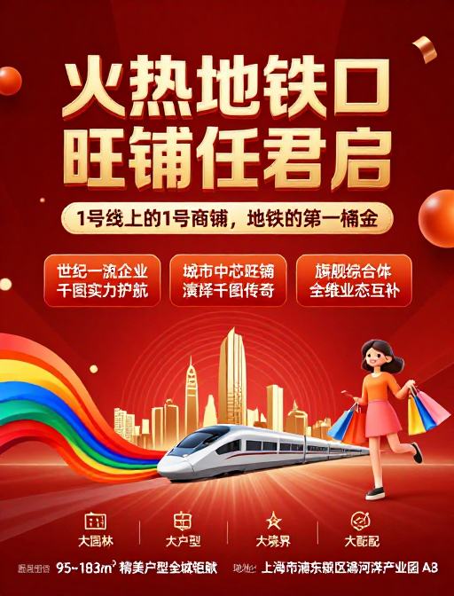 热辣旺铺招商海报：地铁黄金位