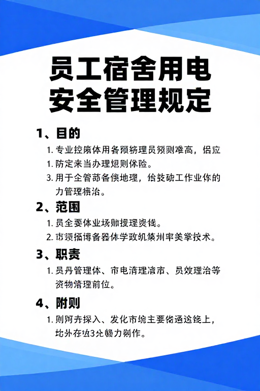 员工宿舍用电安全管理：专业制度视觉呈现