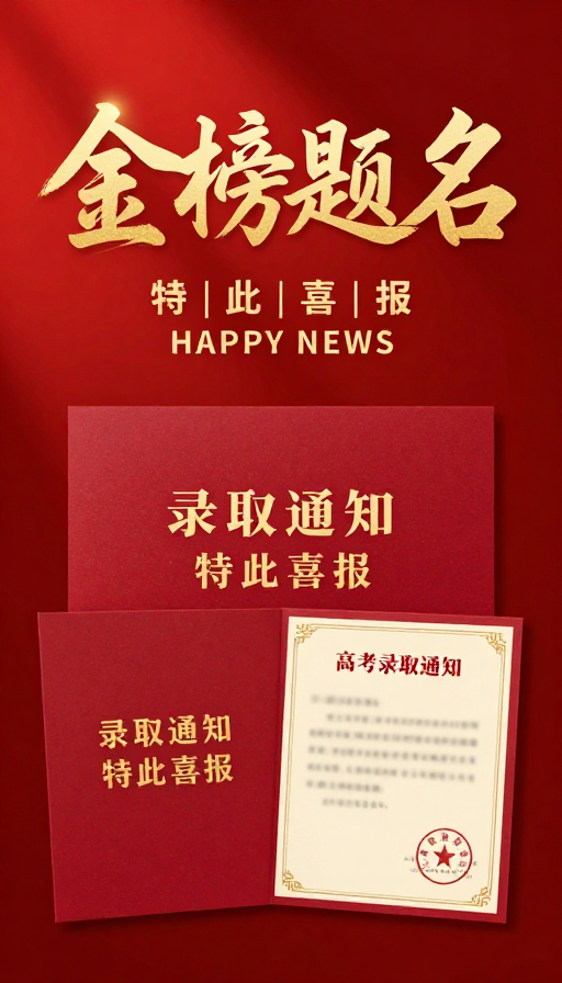 红色喜报 金榜题名