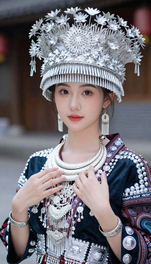苗家少女银饰盛装:高贵典雅的青春之美