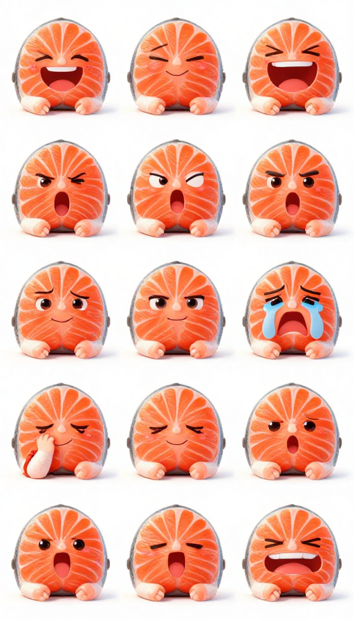 萌系三文鱼拟人表情头像图鉴