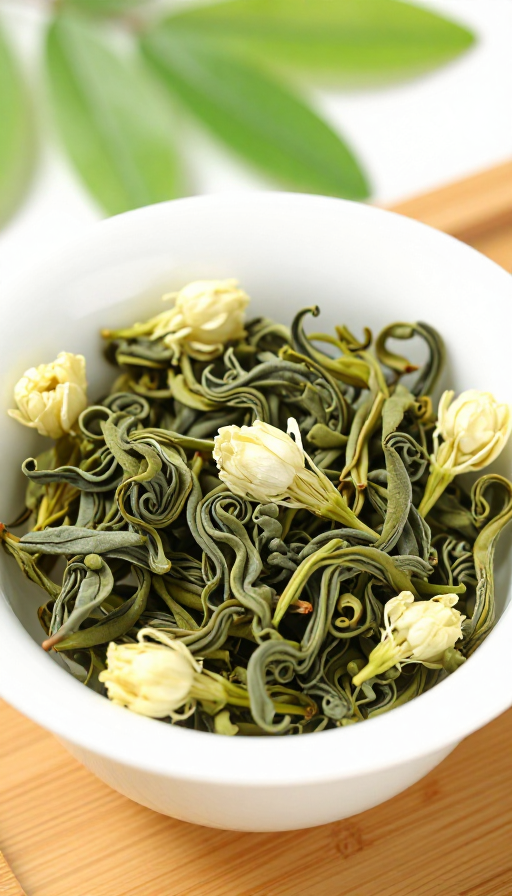 高清真实茉莉花茶碗装实拍