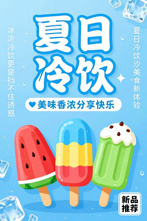 清凉冰爽·美味分享：夏日新品冷饮海报