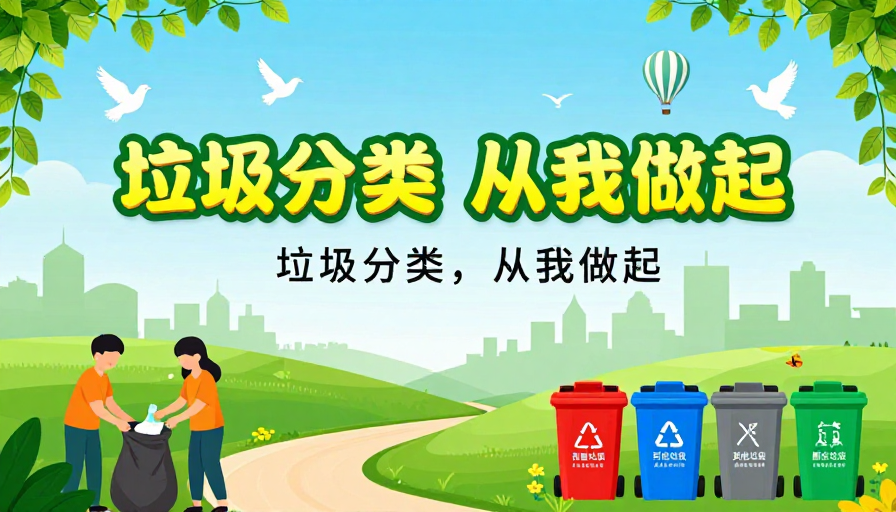 清新自然风:垃圾分类公益海报