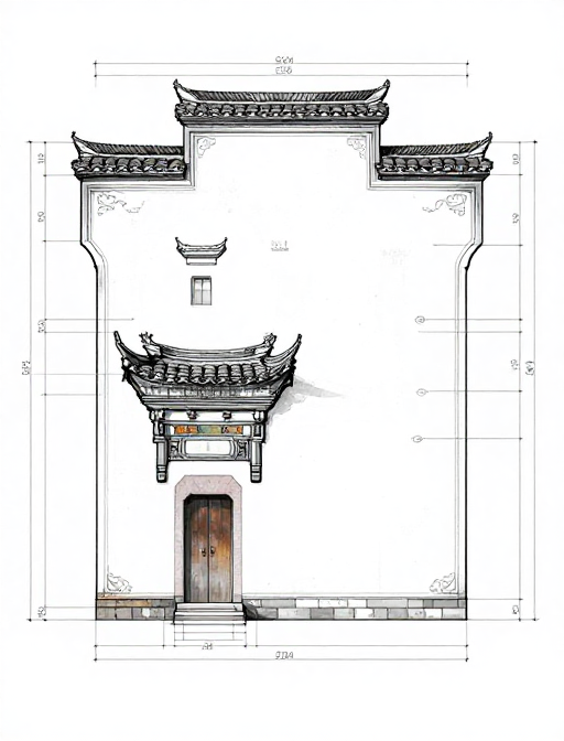 徽派古建筑CAD铅笔素描设计图:精准测绘与细节解析