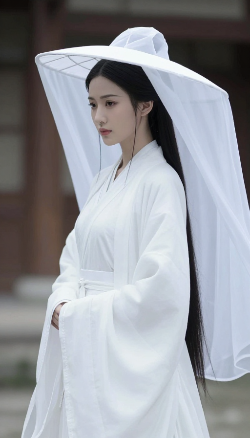孤傲女道士侧影:冷韵汉服写真