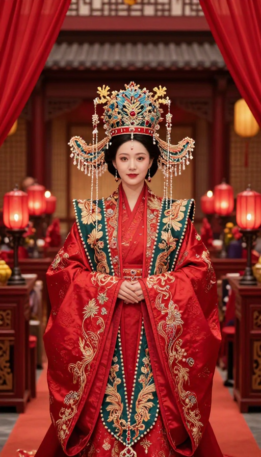 明代凤冠霞帔婚嫁盛景高清近照
