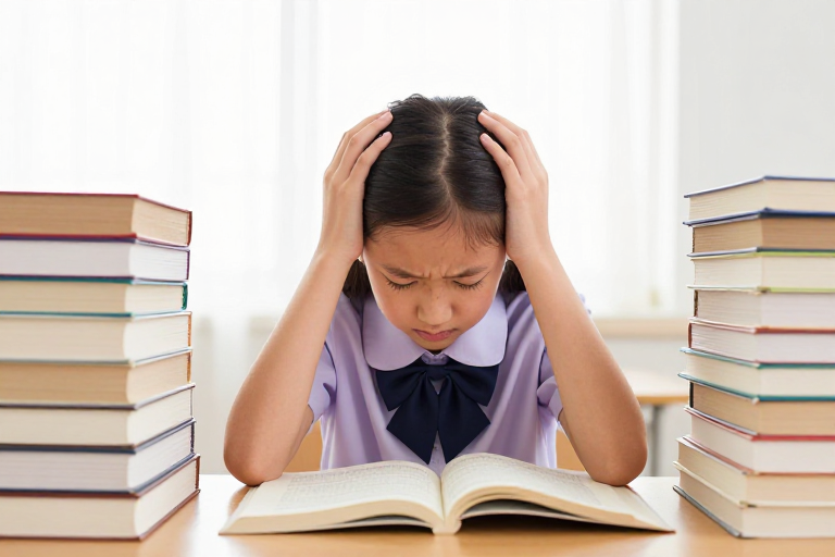学业压力下的无声呐喊：小学女生的专注与困惑