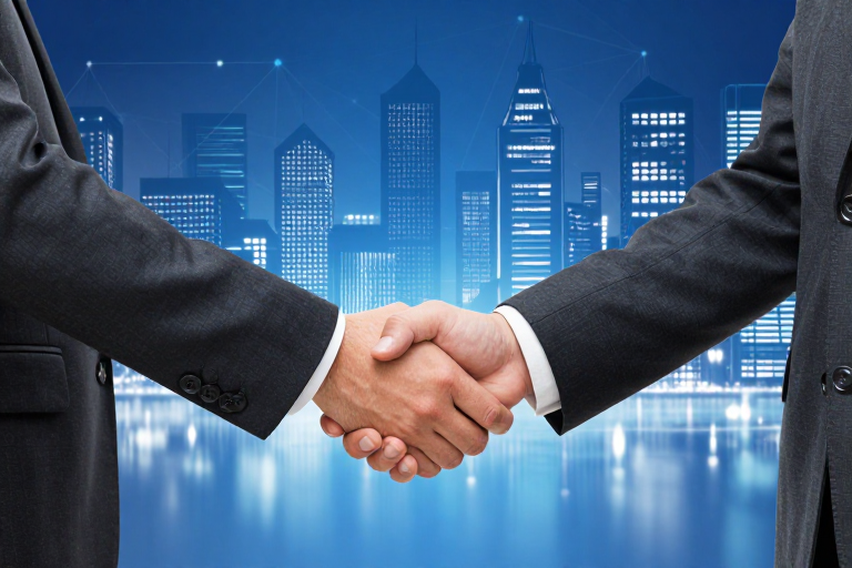 科技蓝调商务携手，彰显合作实力与未来愿景