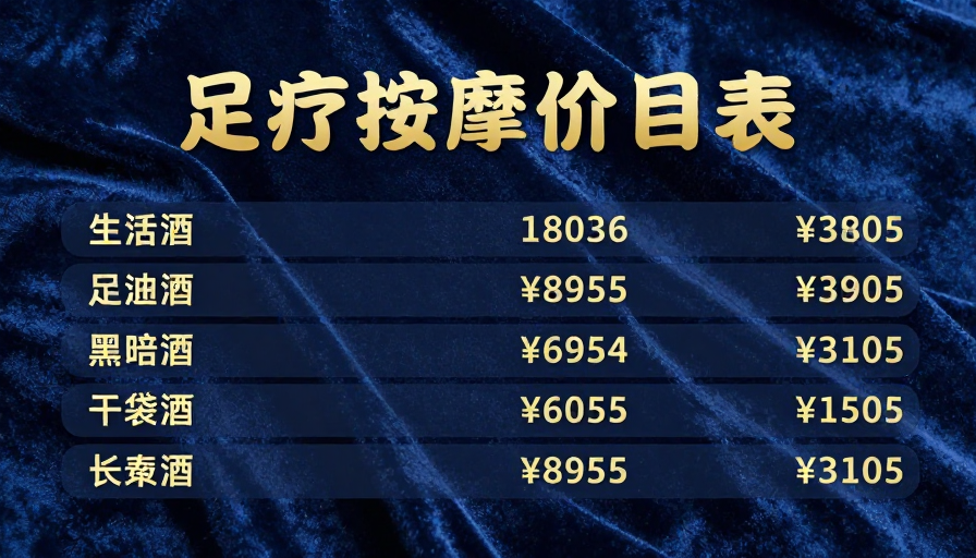 高端足疗按摩价目表展示背景图