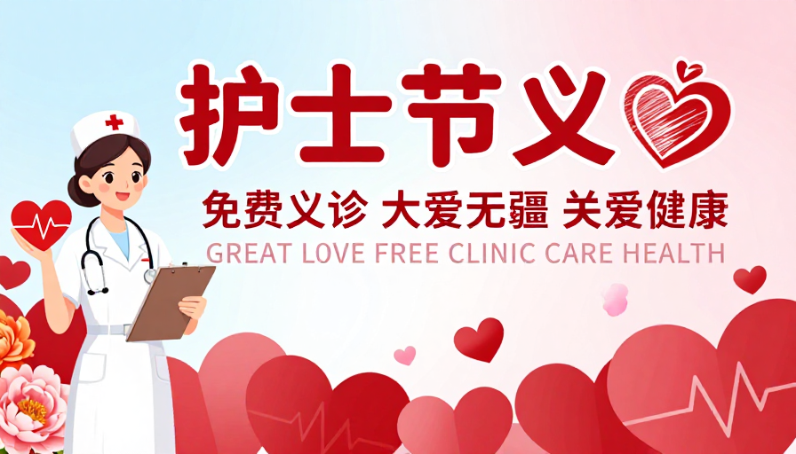 暖心护理：护士节免费义诊公益海报