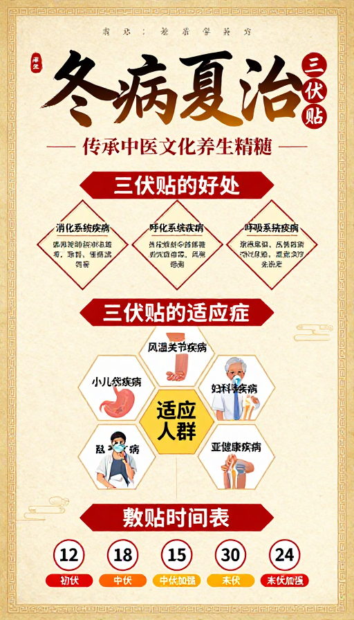 冬病夏治三伏贴养生海报