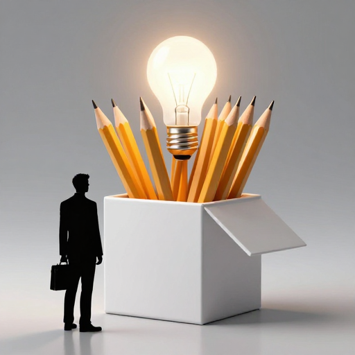 点亮创意：铅笔与灯光的灵感碰撞