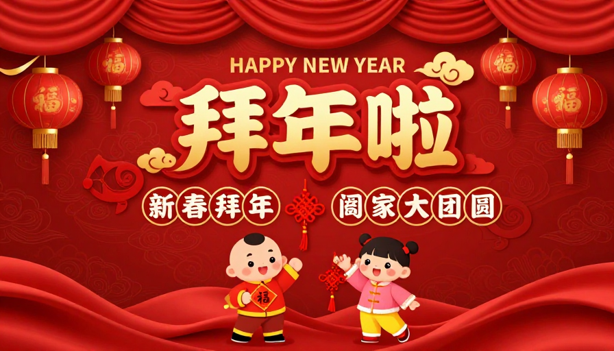 喜庆中国风新年海报：传统与现代融合
