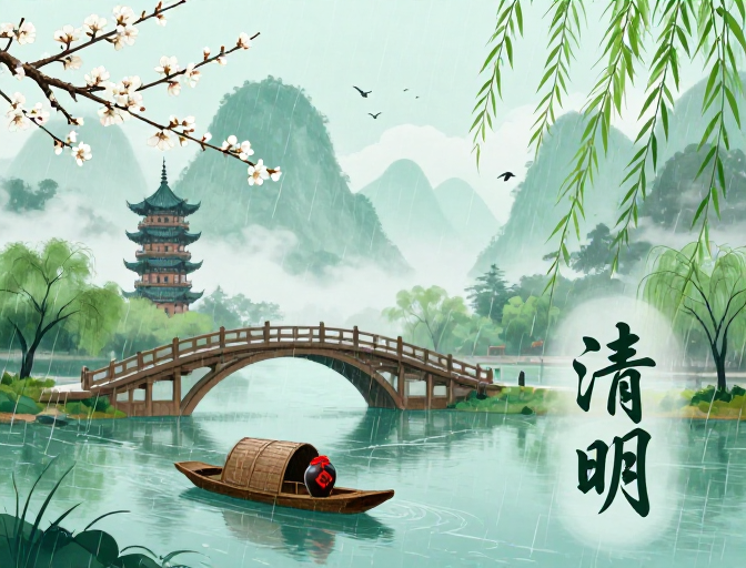 江南春雨樱花桥·清明中国风雅韵