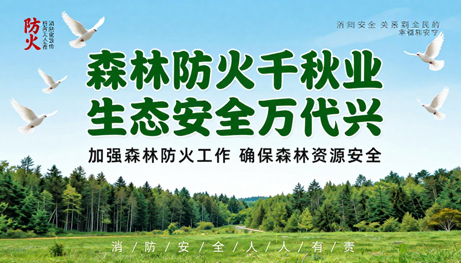 森林防火公益海报：守护生态安全的庄严承诺
