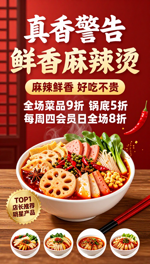 真香麻辣烫:川渝风味美食广告