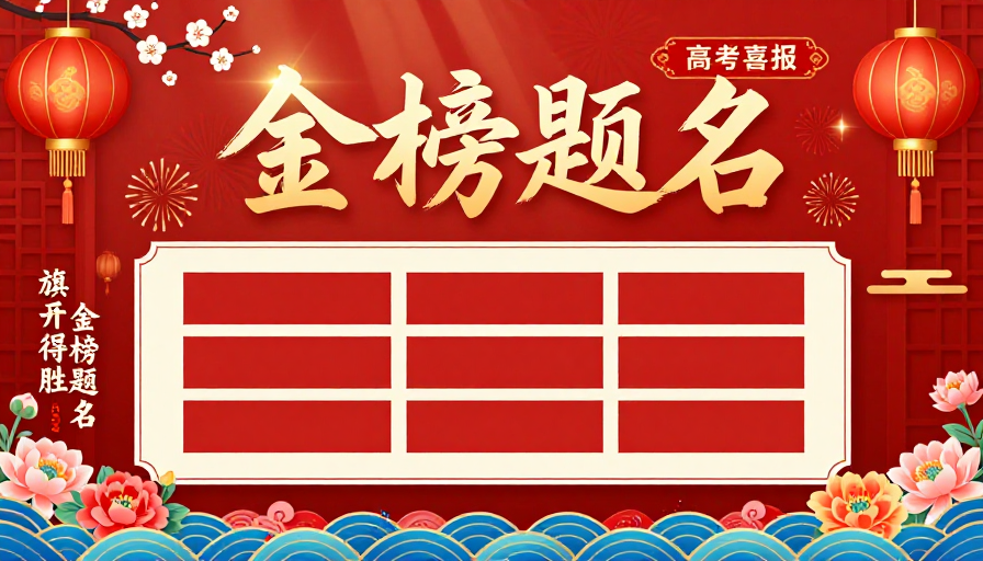 金碧辉煌：2024高考金榜题名中国风海报