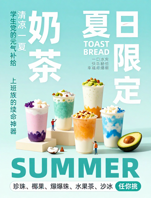 夏日限定!元气奶茶,冰爽快乐加倍