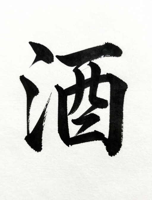墨香古韵:黑色毛笔字‘酒’的艺术呈现