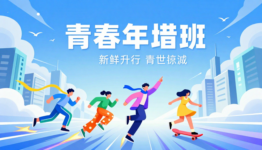 速度青春蓝调城市动态海报