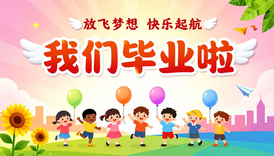 童趣满满 幼儿园毕业典礼欢乐启航海报