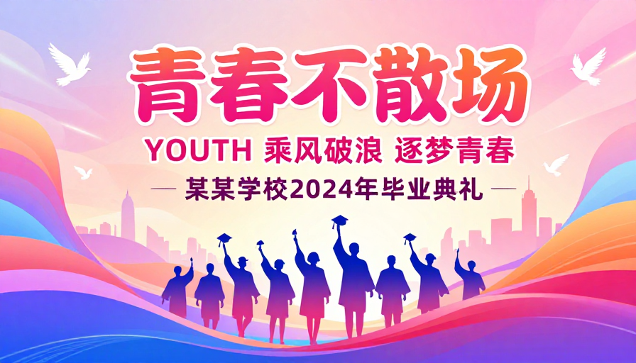 青春不散场：2024毕业季热烈庆典插画