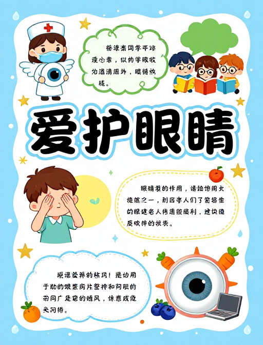 可爱卡通护眼科普图