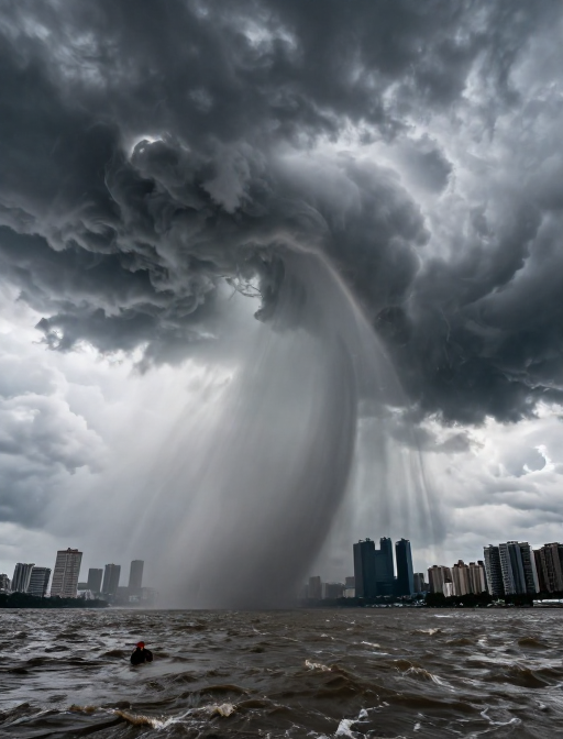 超级台风肆虐现场：狂风暴雨的震撼瞬间