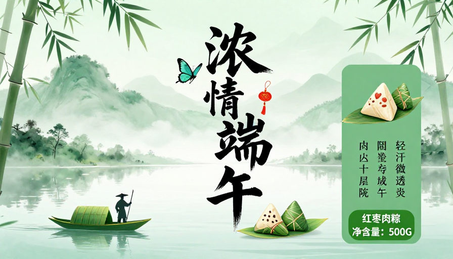 水墨丹青·粽香端午:东方美学节日海报