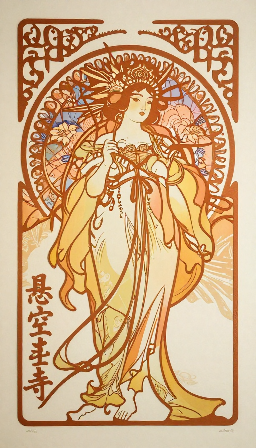 山西悬空寺纸雕光影:穆夏艺术风格
