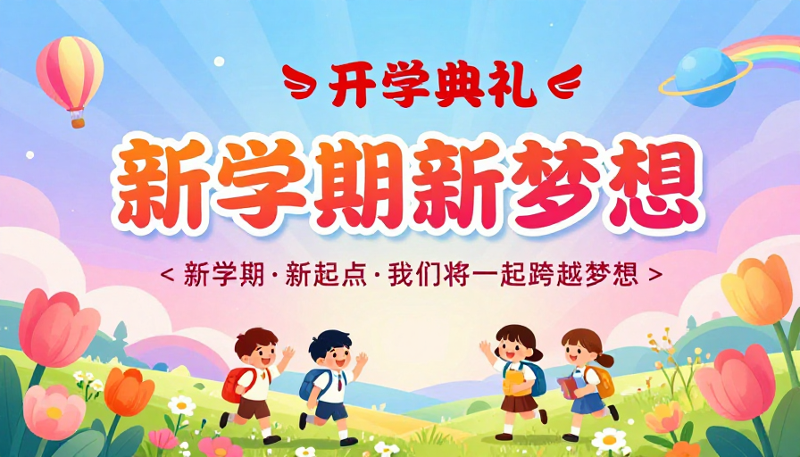 梦幻童趣:新学期梦想启航插画