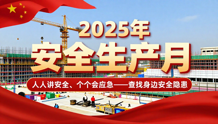 2025年安全生产月海报:工地安全警示宣传