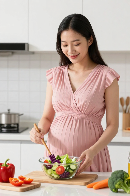 孕期健康：温馨厨房中的美味沙拉时光