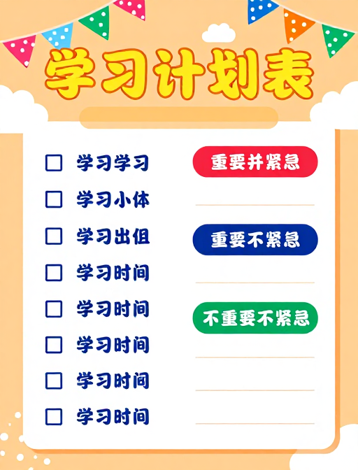 活力满满的学习计划表:轻松开启高效自律