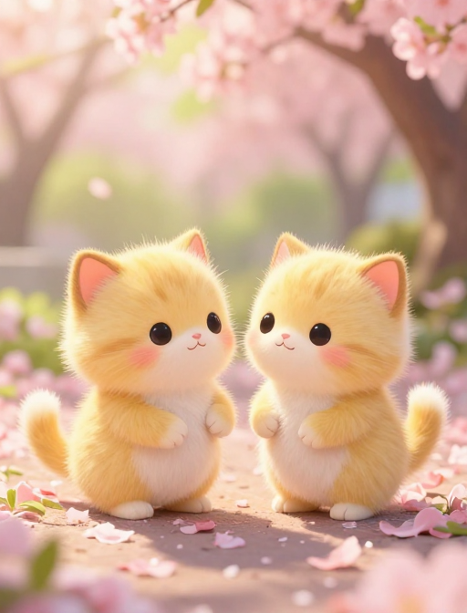 春日童话:萌猫粉嫩初生温馨邂逅