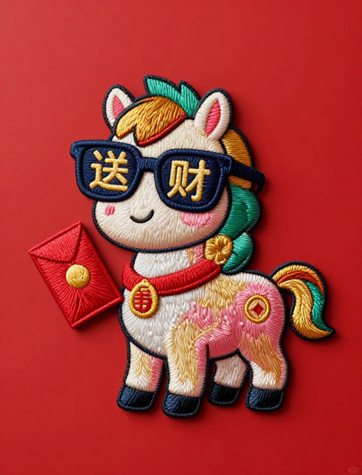 新春送财!皮克斯风立体苏绣小马
