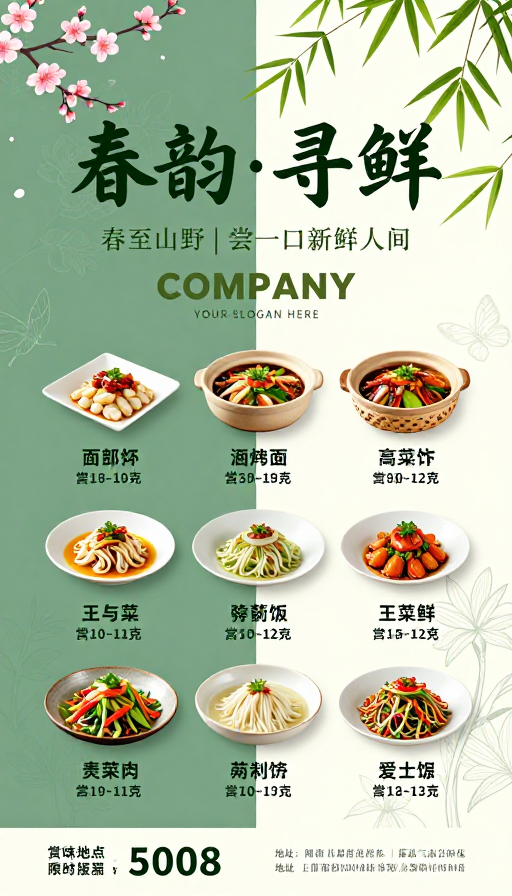 春韵寻鲜：山野时令美食海报设计