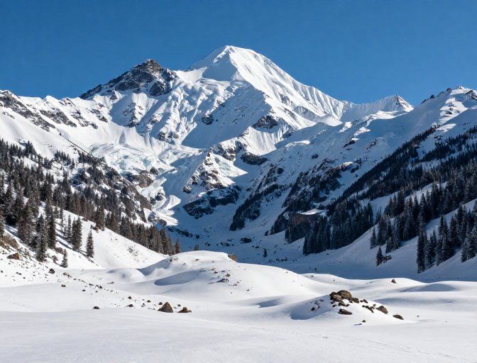 雪峰之巅：纯净雪山风光摄影