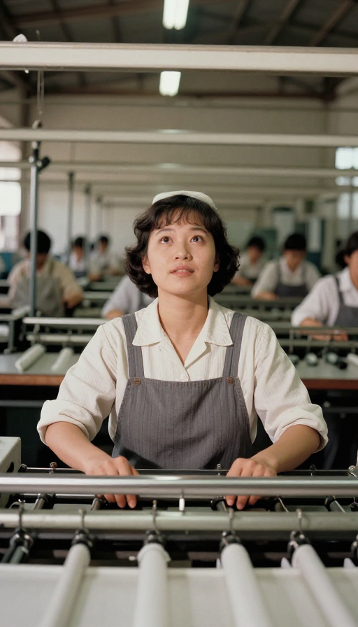 80年代纺织女工车间纪实:光影中的岁月记忆
