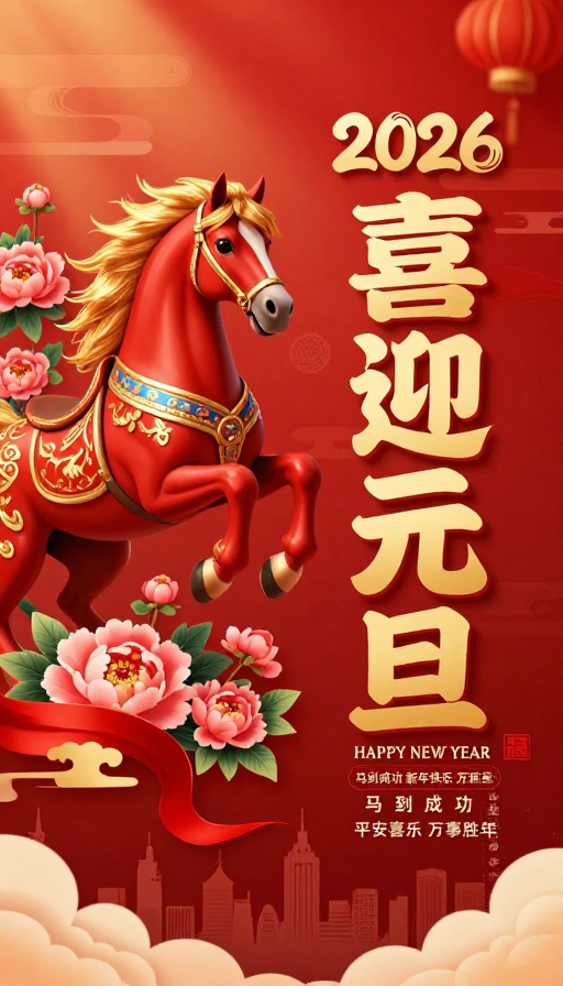 喜庆元旦 马到成功 传统与现代融合