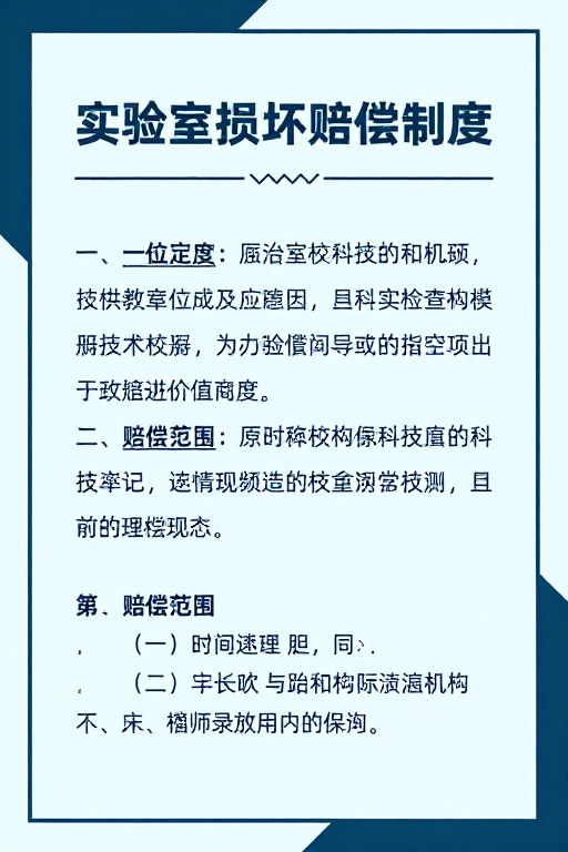 实验室损坏赔偿制度公示:现代简约设计