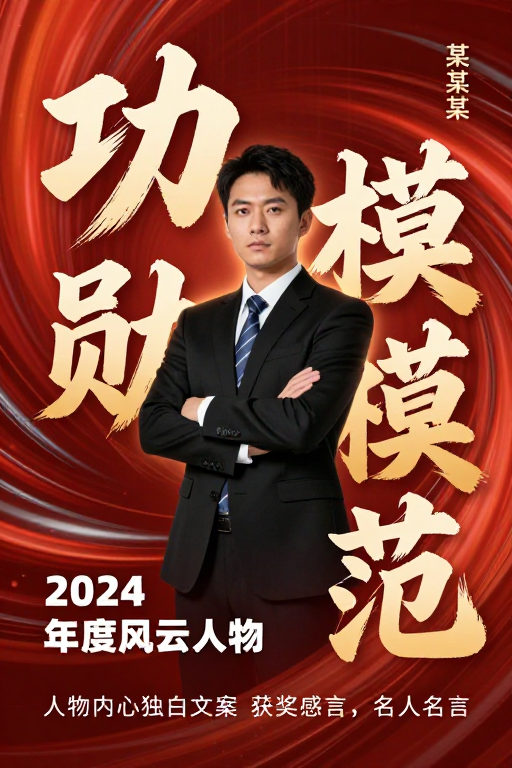 功勋模范：2024年度风云人物表彰海报