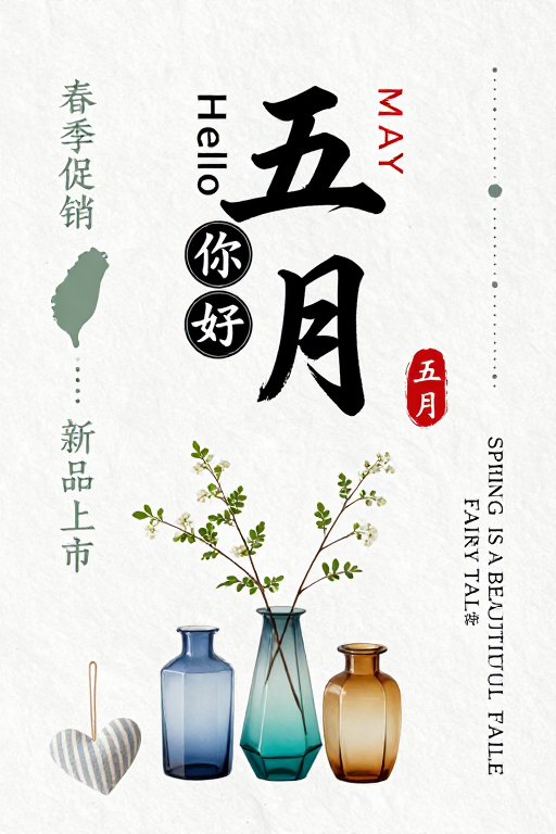 简约春日：五月新品上市海报设计