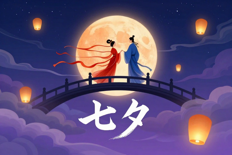 梦幻国风七夕夜，飞仙对望月轮下
