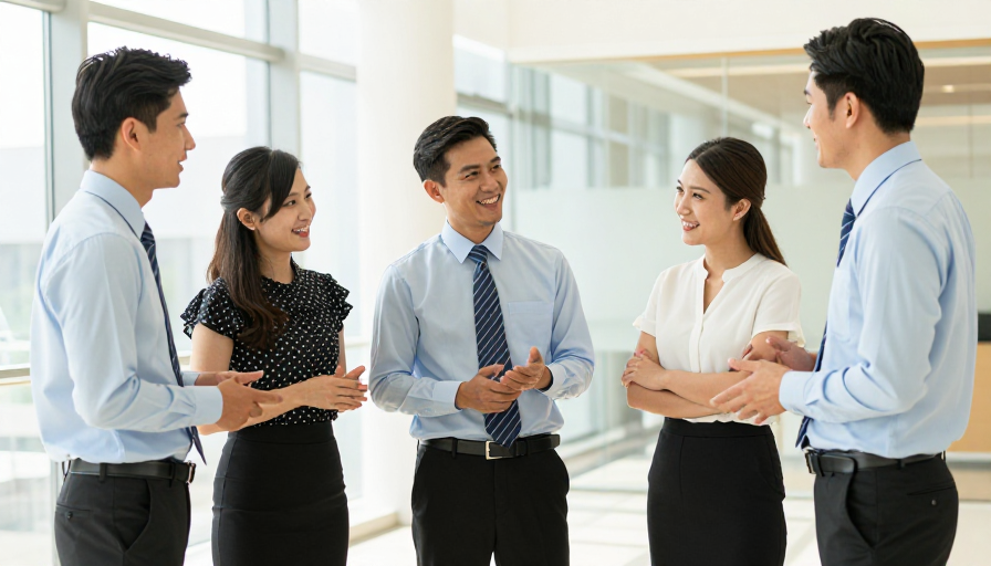 现代职场协作：专业团队互动瞬间